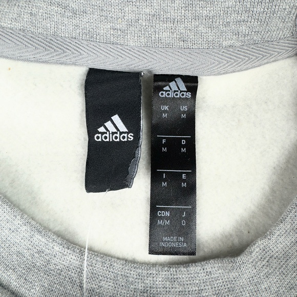 Adidas Light Gray Crew Neck Fleece Sweatshirt - Picture 10 of 12